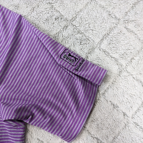 Footjoy Polo Shirt Men's XL Gray Purple Stripe Golf Performance TPC Sugarloaf  - Picture 3 of 8